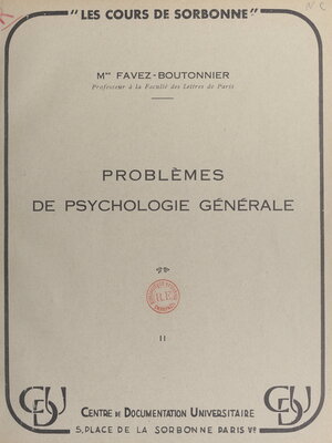 cover image of Problèmes de psychologie générale
